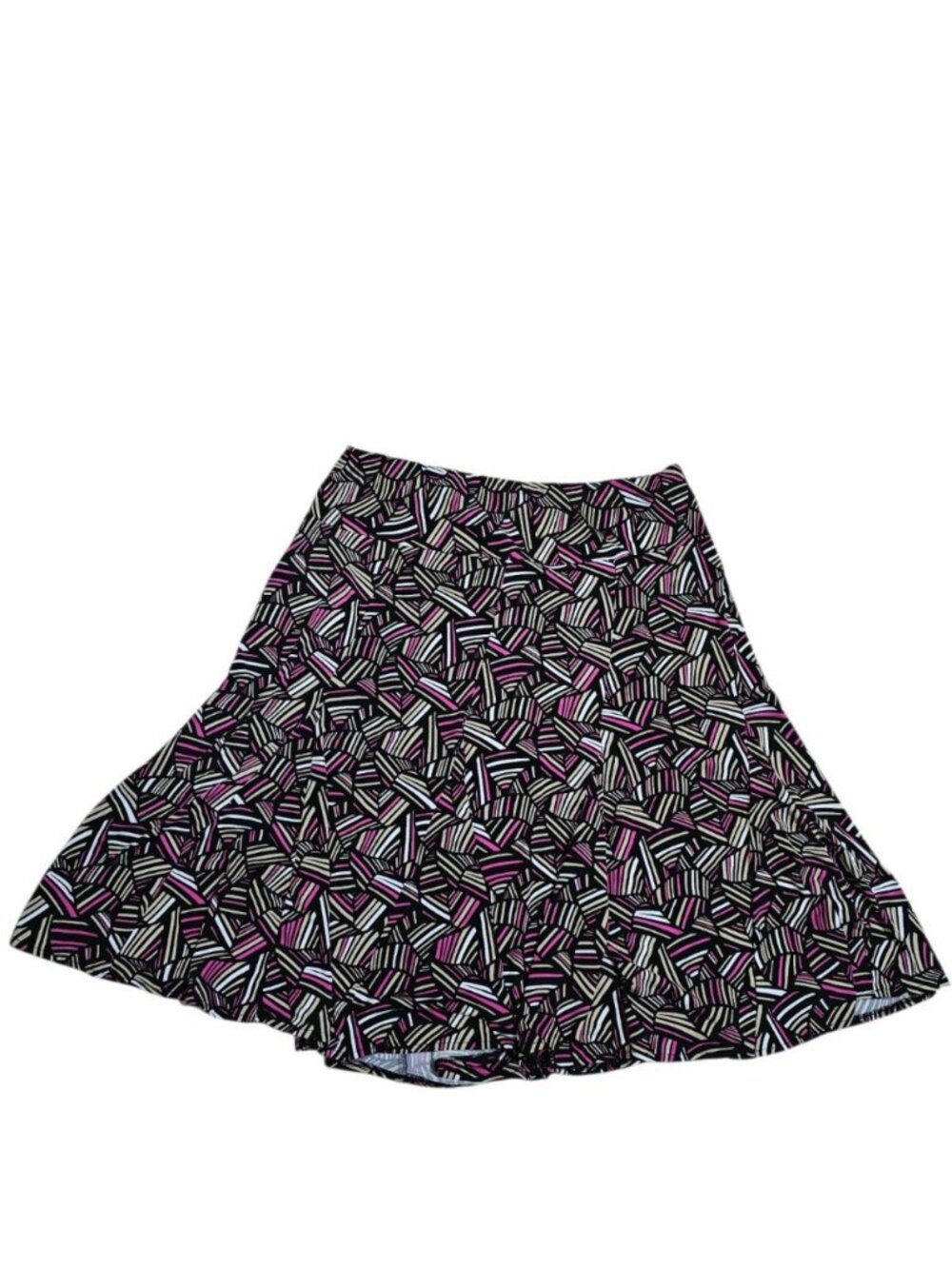 East 5th Women's L Geometric Print A-Line Skirt Black Pink White Vintage Retro - Picture 2 of 6